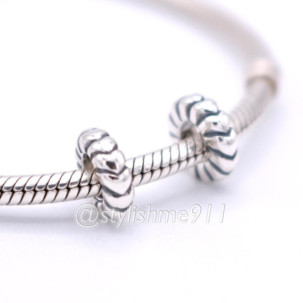 Two-Authentic PANDORA Hearts Row Spacers